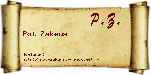 Pot Zakeus névjegykártya